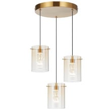 Ximena Metal & Glass LED 3 Light Pendant